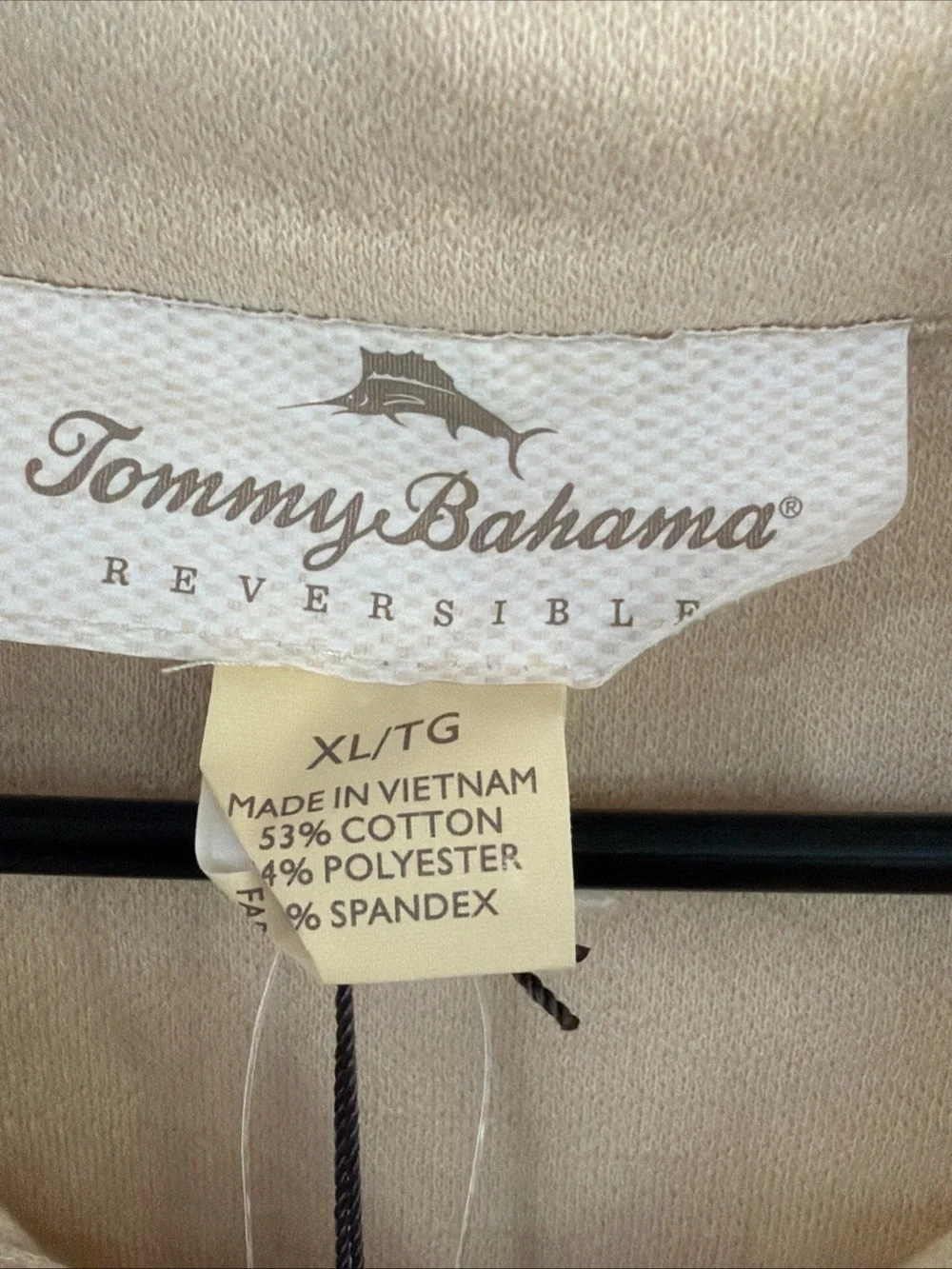 NWT Tommy Bahama Mens XL Switch It Up Reversible Half Zip Pullover Coconut Cream